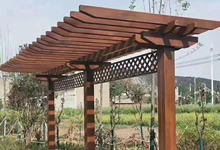 江西吉安客戶(hù)訂做的防腐木葡萄廊架花架