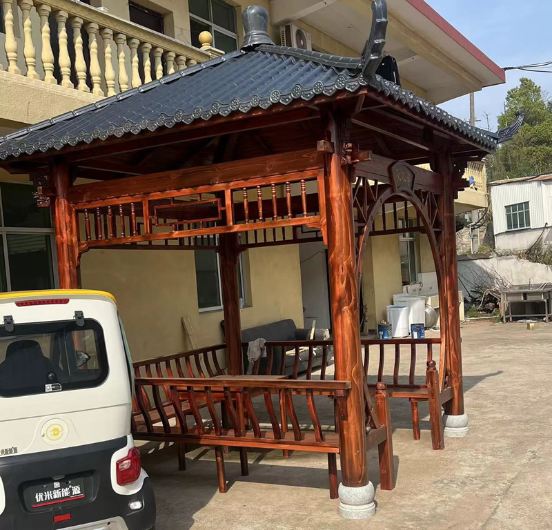 防腐木涼亭