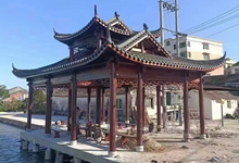 戶外木結(jié)構(gòu)長廊涼亭價格，古建涼亭廠家聯(lián)系方式