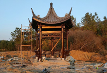 五角涼亭生產(chǎn)廠(chǎng)家，防腐木古建五角涼亭圖片