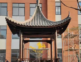 碳化木景觀四角涼亭